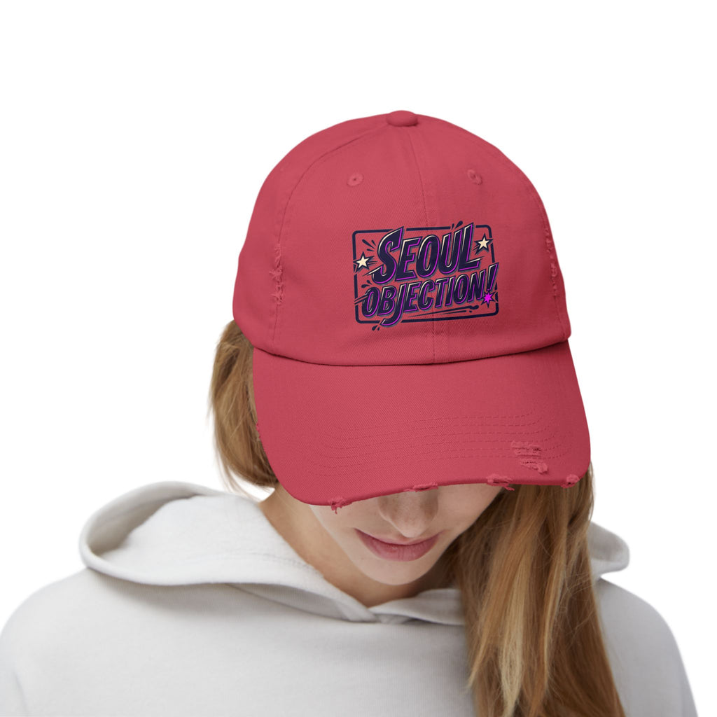 Seoul Objection! Distressed Logo Dad Cap