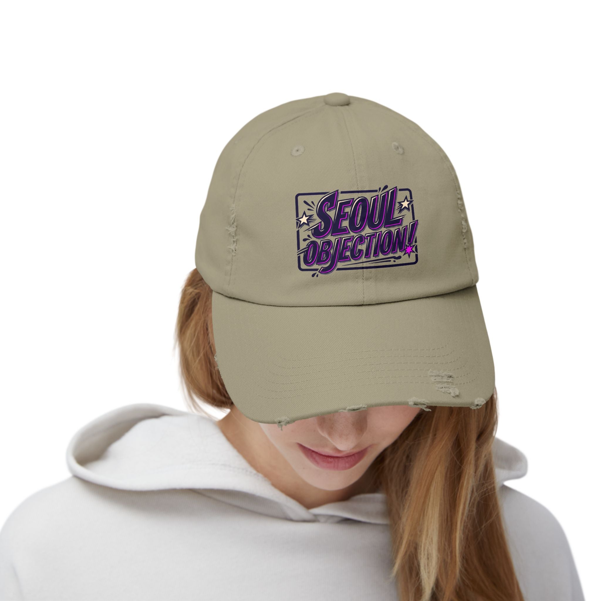 Seoul Objection! Distressed Logo Dad Cap