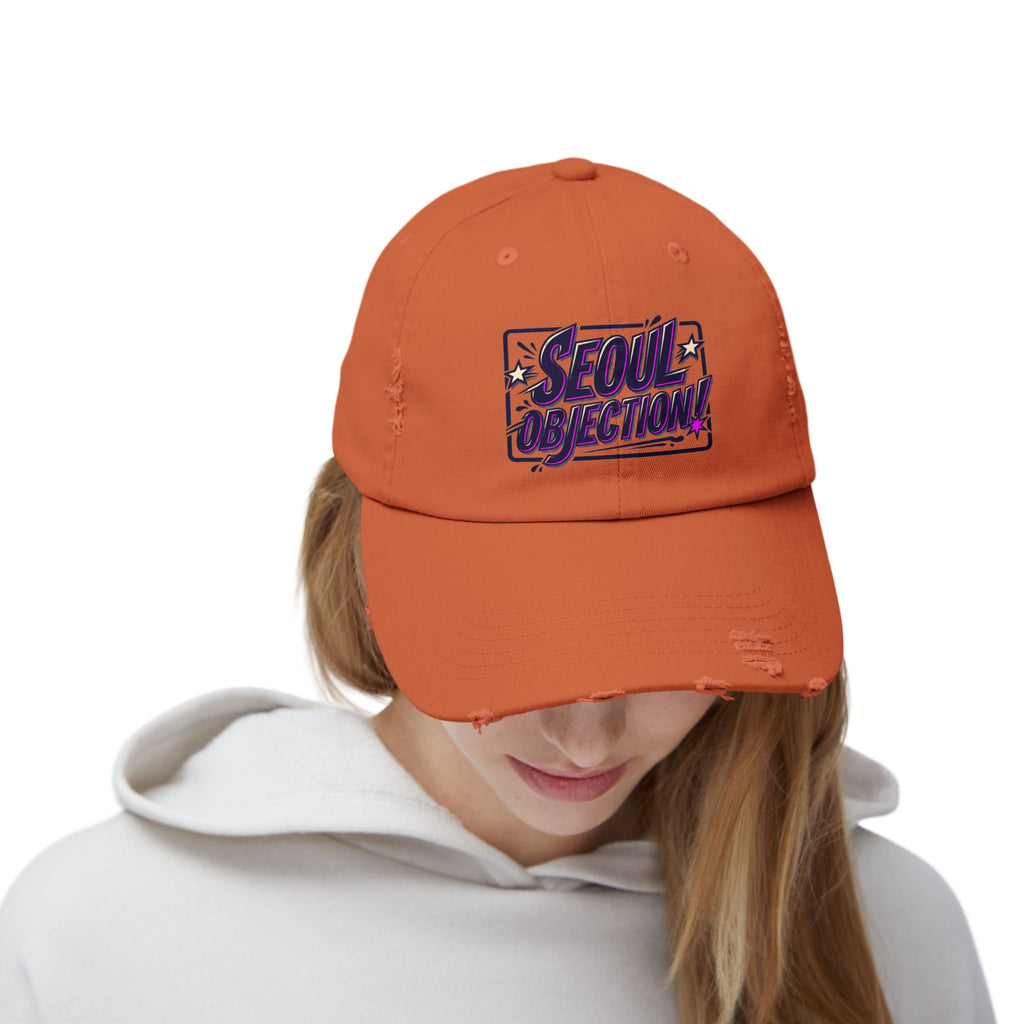 Seoul Objection! Distressed Logo Dad Cap